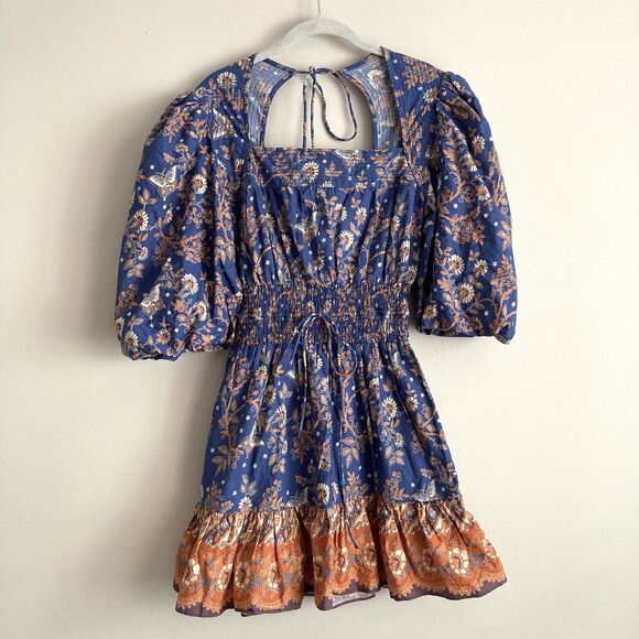 Revolve House of Harlow 1960 Floral Open Back Mini Dress Blue Women's Size Med - Picture 2 of 12